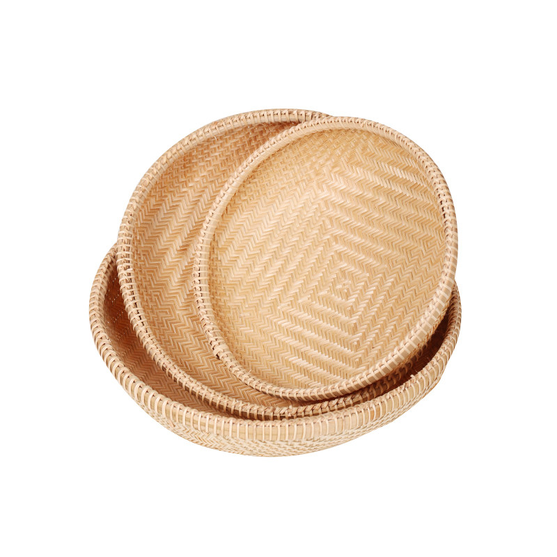 非遗竹编收纳筐水果盘茶点篮子茶器茶具篮竹筐竹筛茶叶细筛竹簸箕