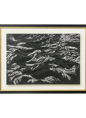 瑞杰 星钻画《乱花深浅》美式书房怀旧黑白灰挂画 抽象客厅装饰画