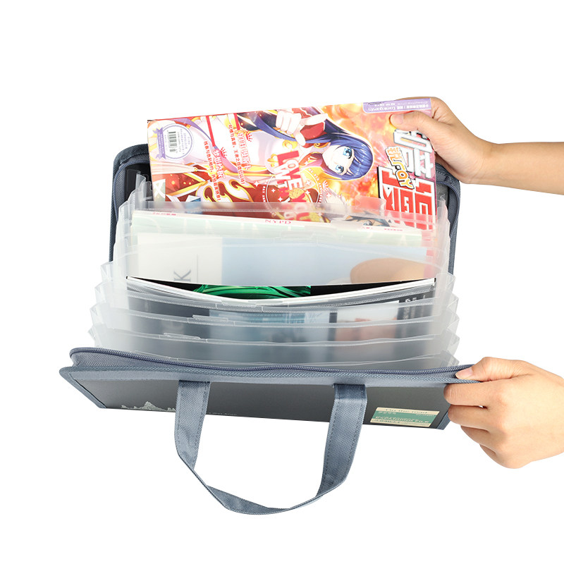 康百13格大容量风琴包a4多层插页文件夹多功能学生用试卷夹手提办