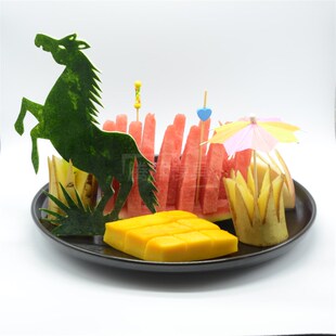 水果拼盘模具果盘瓜皮装饰水果雕刻模板不锈钢果皮模具西瓜皮雕刻