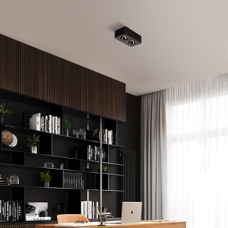 超薄明装筒灯单双头射灯无主灯客厅天花灯防眩极简方形北欧斗胆灯,家装灯饰光源,明装筒灯,淘宝优惠券,粉丝福利购,淘宝优惠卷