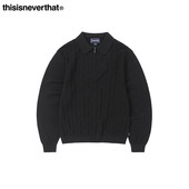 Cable 新款 Knit thisisneverthat® Zip Polo 半拉链针织polo衫