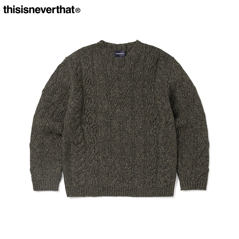 1折麻花这件针织衫男女同款圆领