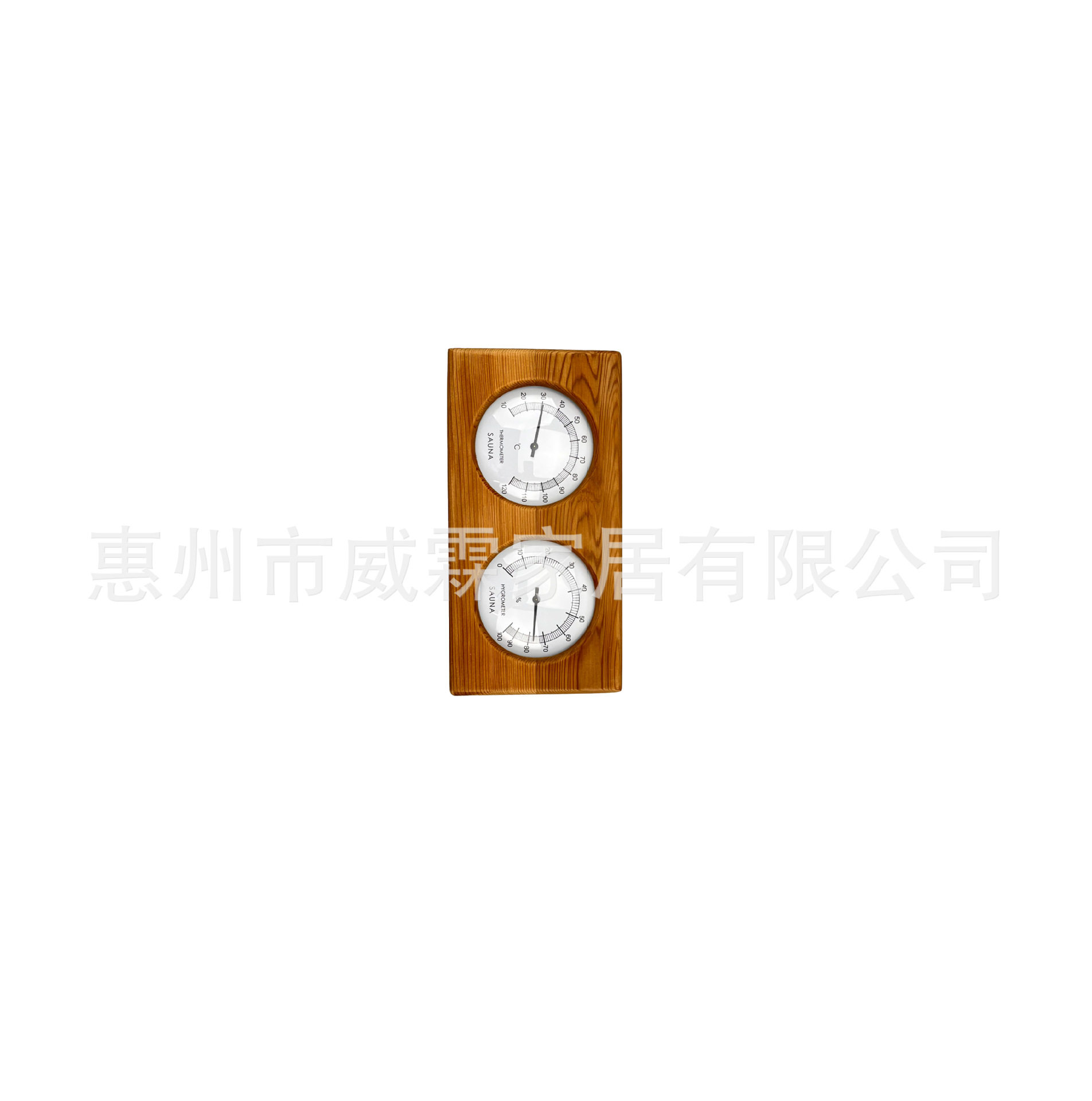 桑拿双表温湿度计红雪松木蜡油