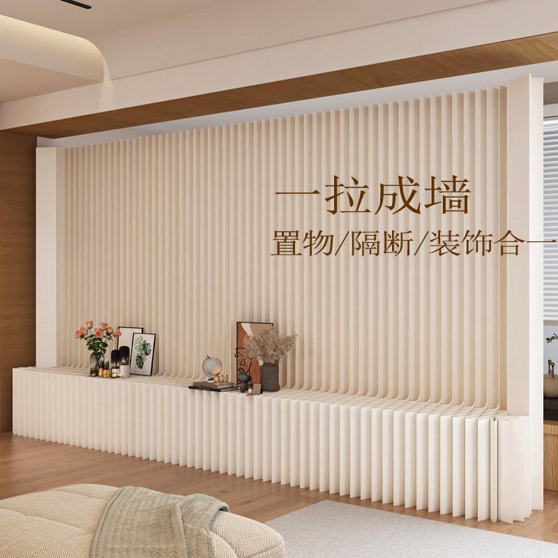 ?屏风隔断假墙置物展台墙办公室客厅分隔挡板免打孔隔断墙简易自