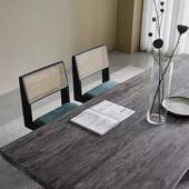 家用轻纯木餐桌奢风台小实户型餐长方会议桌设YZX 0011计书桌