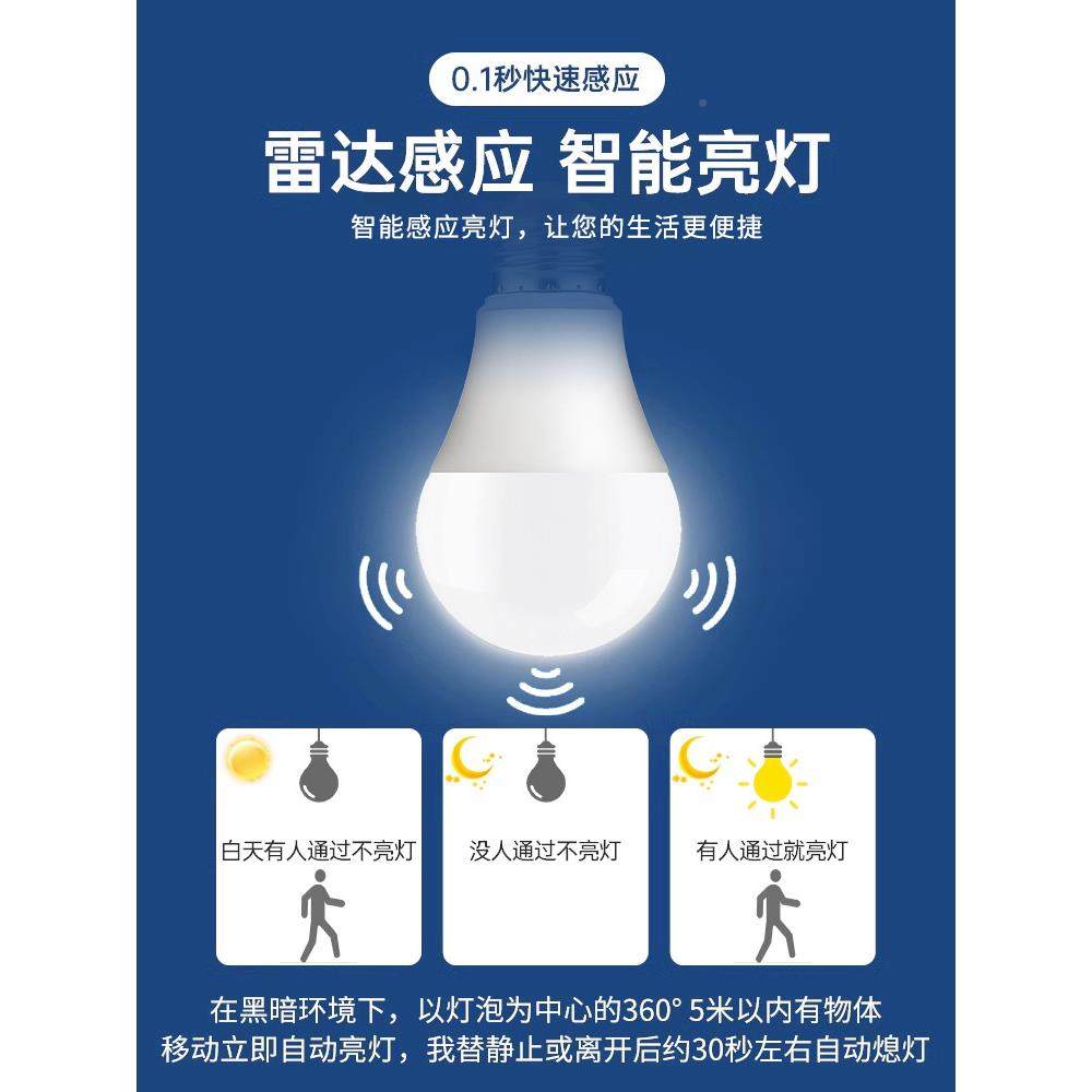 人来即亮人走即灭红外线达l人体灯雷感应楼梯楼TTF道声光控灯ed灯