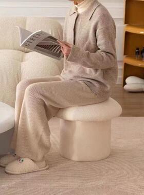 之可爱何章家用小板矮凳风蘑菇实木凳SSX子沙发成人凳茶几凳奶油