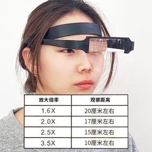 頭戴式 電子維修鐘手表專用放大鏡高清花眼鏡型擴(kuò)大家用亞克力鏡片