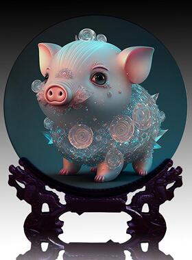 十二生肖三聚氰胺防摔板中国风客厅书房儿童房装饰吉祥桌面装饰饰