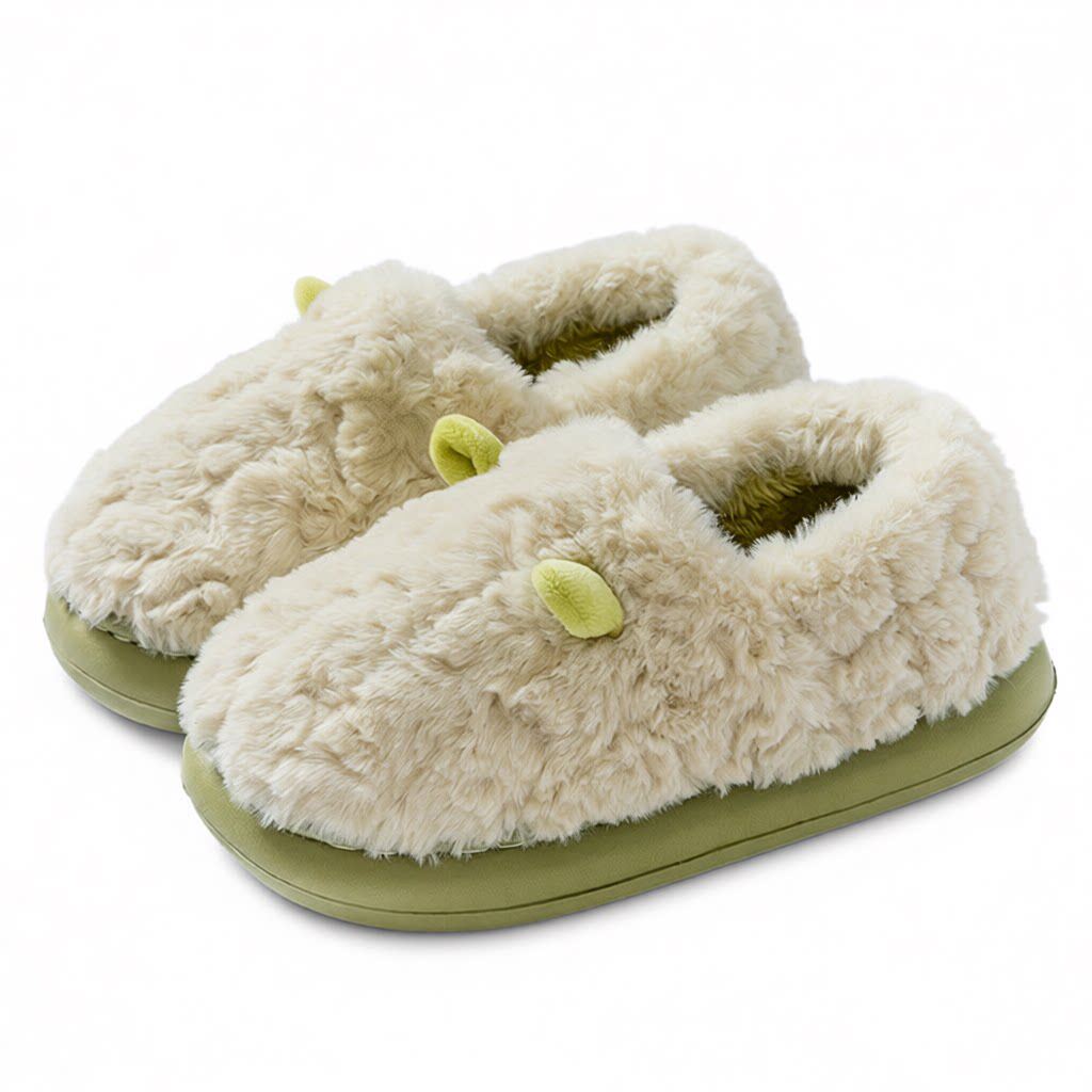 可爱棉拖鞋女包跟冬季外穿新款室内家居厚底防滑保暖加绒棉鞋