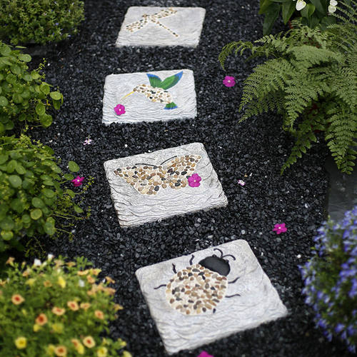 别墅花园汀步庭院脚踏石踏步石按摩鹅卵石花园景观铺地造景装饰