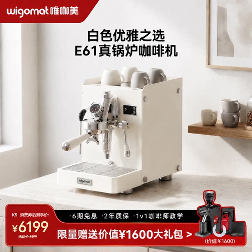 wigomat唯咖美K5意式半自动分体咖啡机E61奶泡白