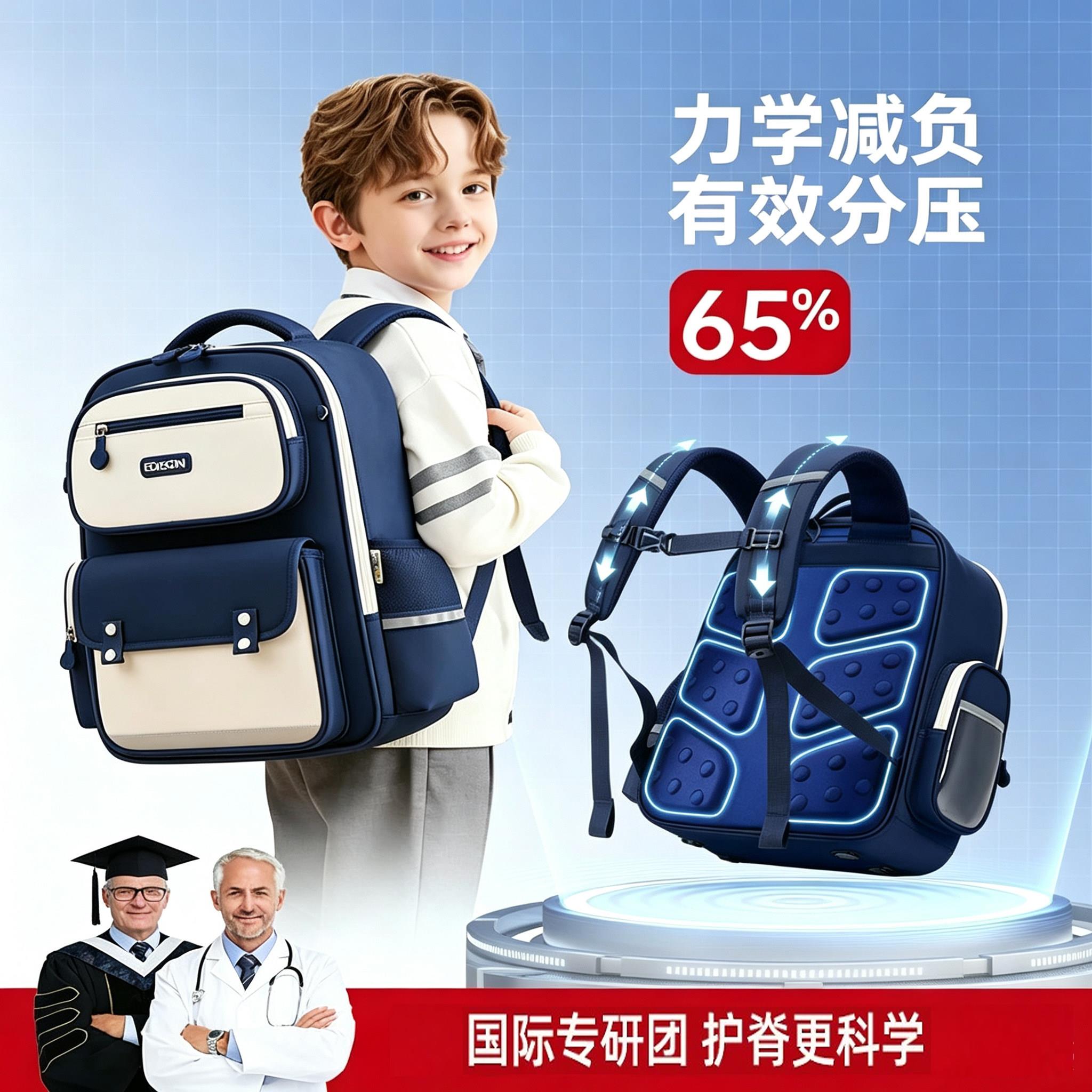 德国书包加宽加厚肩带减负护脊书包男女孩超轻大容量新款