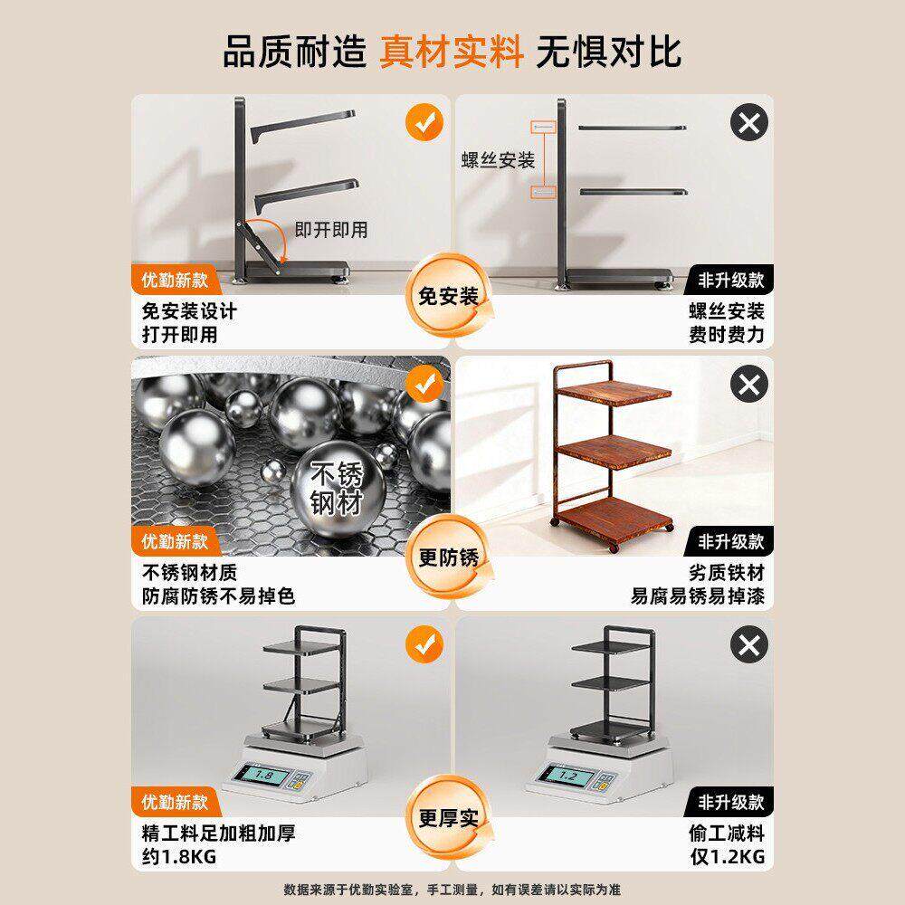 德进口厨房置物架4664架家用功能锅具收纳多架多层橱柜下水槽分国