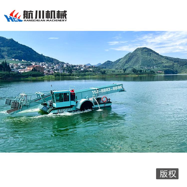 全自动割草船湖面保洁船水草收割船电动打捞船