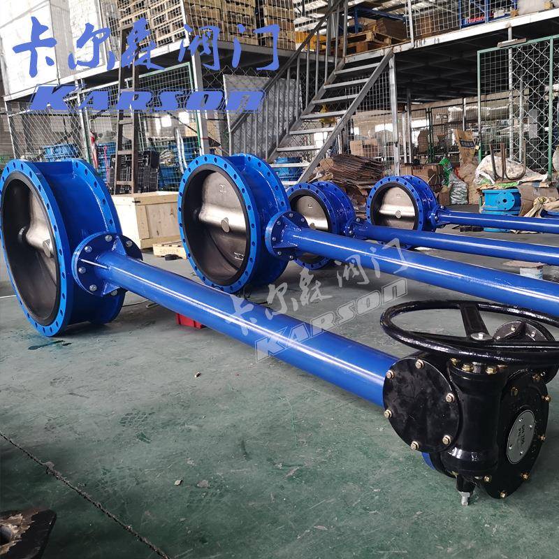 厂家D341X-16Q地下井3.5米dn800涡轮手电动加长杆法兰蝶阀