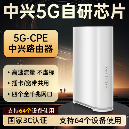 墨科联新款5g插卡路由器支持双卡中兴自研芯片千兆双频办公商用
