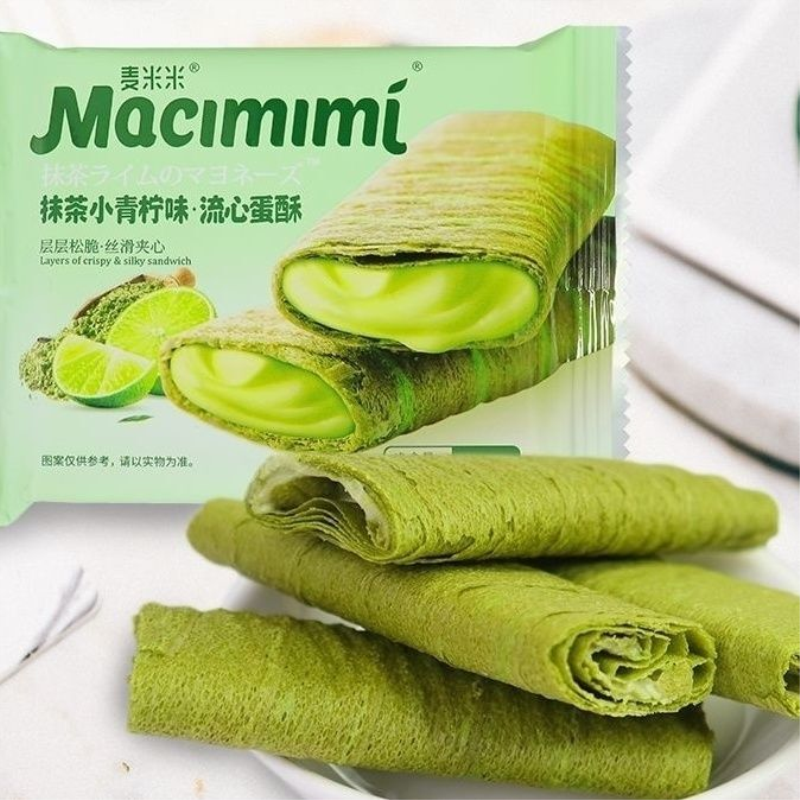 麦米米流心蛋酥芝士味咸蛋黄抹茶酸奶巧克力蛋卷网红零食一整箱