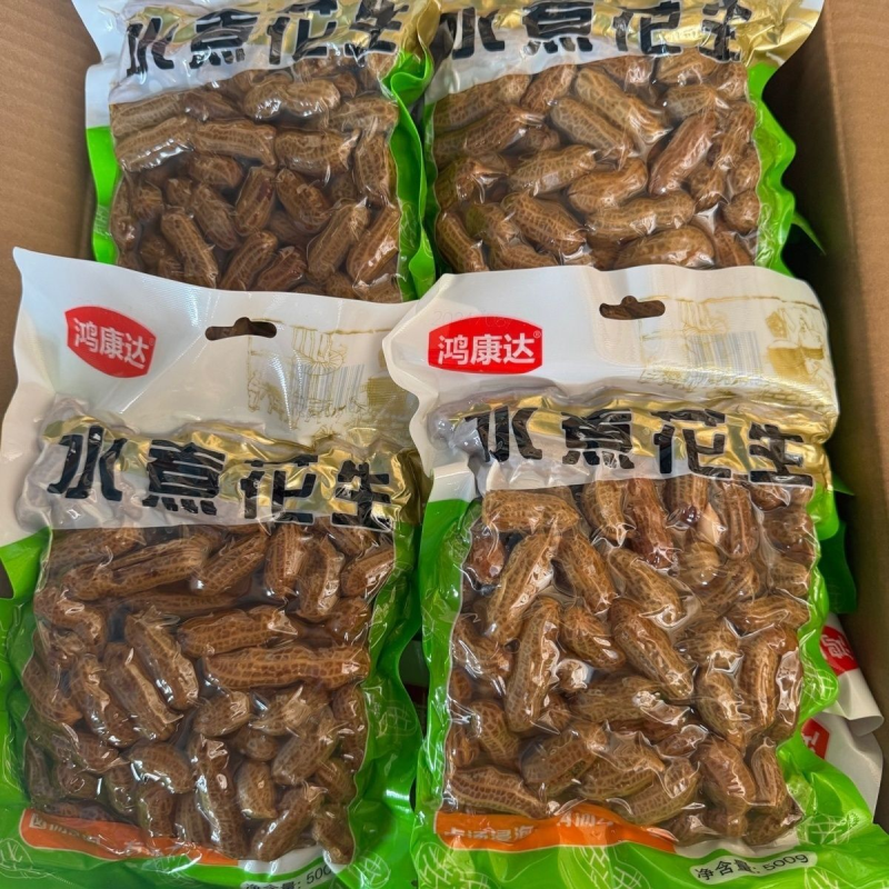 【鸿康达】花生卤味卤汁即食五香水煮花生带壳批发烧烤零食下酒菜