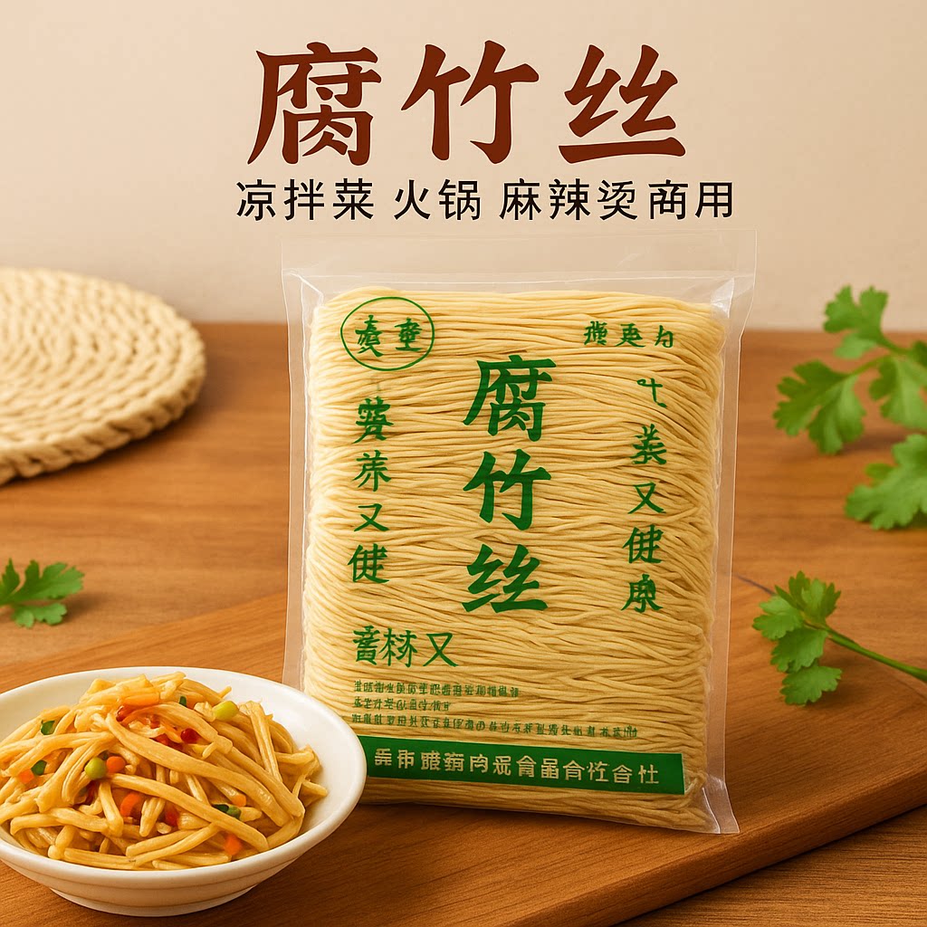 手工腐竹丝豆腐丝云丝天然豆制品干货油豆皮丝凉拌豆丝 2斤包邮