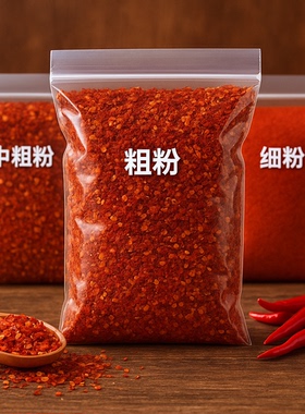 陕西辣椒面500g微辣特香西安油泼辣子辣椒粉不辣特香家用粗辣椒面