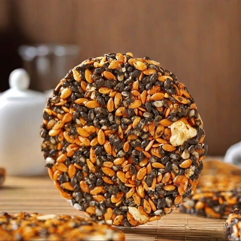 高蛋白黑芝麻亚麻籽饼核桃饼干高钙薄脆孕妇小零食代餐独立小包装