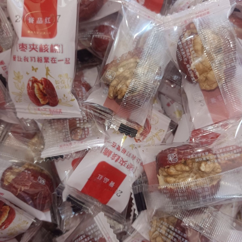 《誉品红》枣夹核桃、独立包装新鲜灰枣核桃休闲零食小包装一整箱