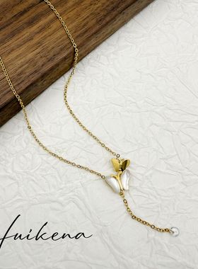 HUIKENA双碟飞舞2025新款纯手工精致时尚轻奢个性百搭小众项链