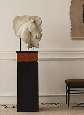 形上法式覆古《壁间驹影》客厅玄关马头雕塑装饰品艺术中式摆件