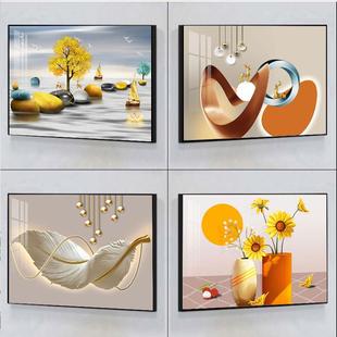 卧室床头装饰画现代简约客厅主卧房间壁画酒店宾馆玄关横版挂画