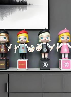 家居电视柜酒柜摆件高级潮玩小画 画家茉莉公仔桌面摆设客厅玄关