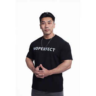 NOPERFECT夏季T恤潮牌时尚男式宽松大码圆领印花打底上衣短袖男