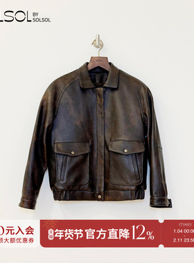 RECTO 设计师品牌 25早秋新品 宽松廓形皮革剪裁外套 SOLSOL