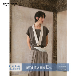 优雅休闲翻转上衣 设计师品牌26春夏新款 SOLSOL买手店 SENSE