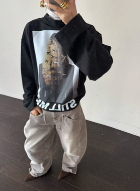 YCH 设计师品牌 25秋冬新款 纯棉英文印花长袖上衣 SOLSOL