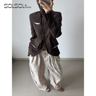 皱巴巴口袋夹克 OPEN 25早秋新品 设计师品牌 SOLSOL