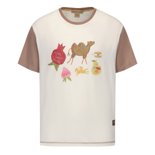 手工圖像印花燙金長袖 GARCON 25早秋新品 短袖 Tee
