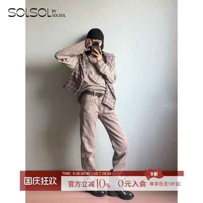 HOPE宽松休闲水洗小直筒牛仔裤