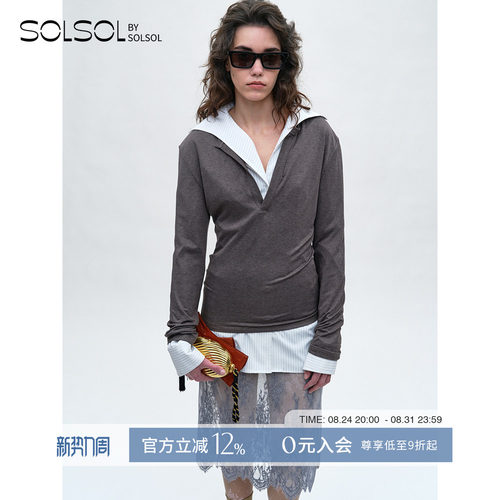 JACQUES WEI设计师品牌 25春夏新款 叠穿衬衫两件套SOLSOL
