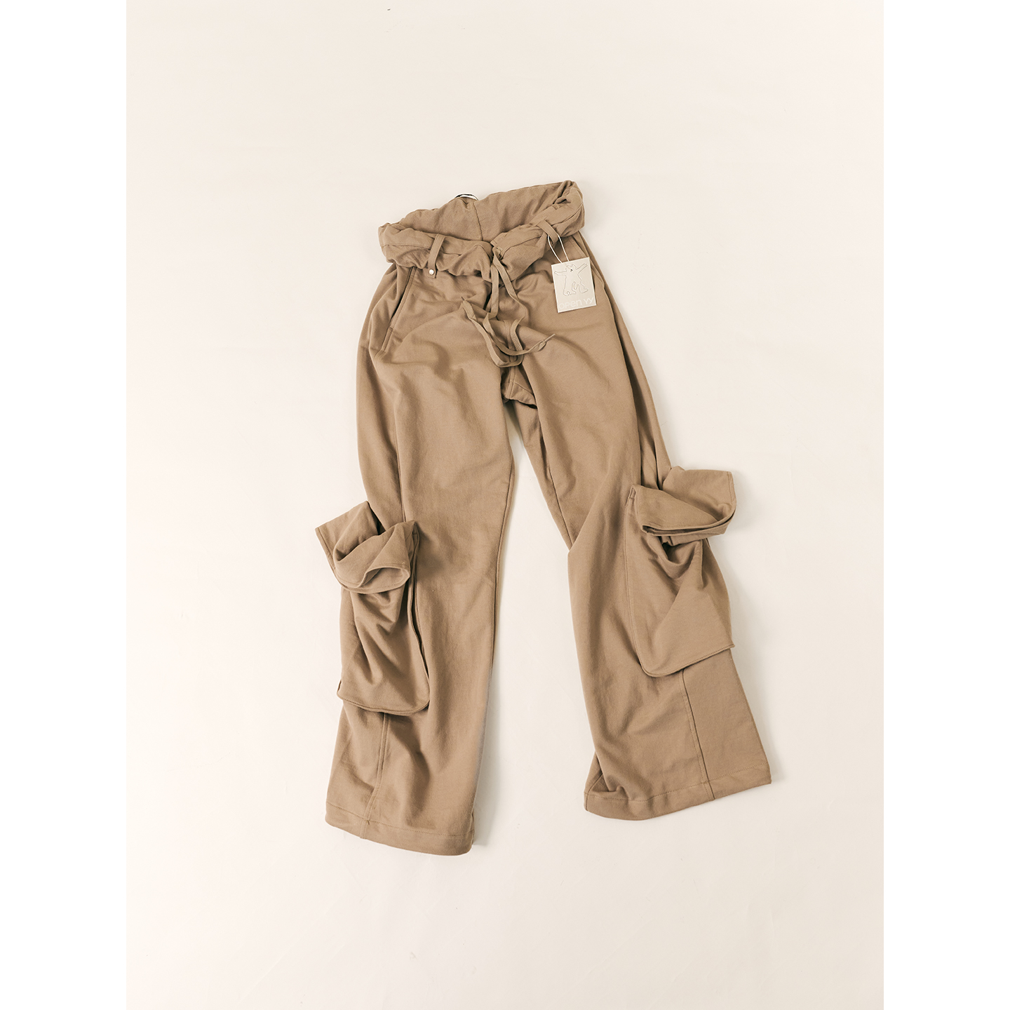 OPENYY纯棉卷边运动工装裤