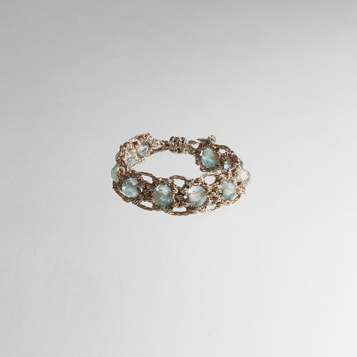 EPISSAGE月光石榴石宝石编织戒指