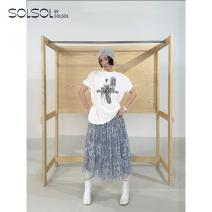 女王印花短袖 YCH 设计师品牌 25早秋新品 SOLSOL T恤