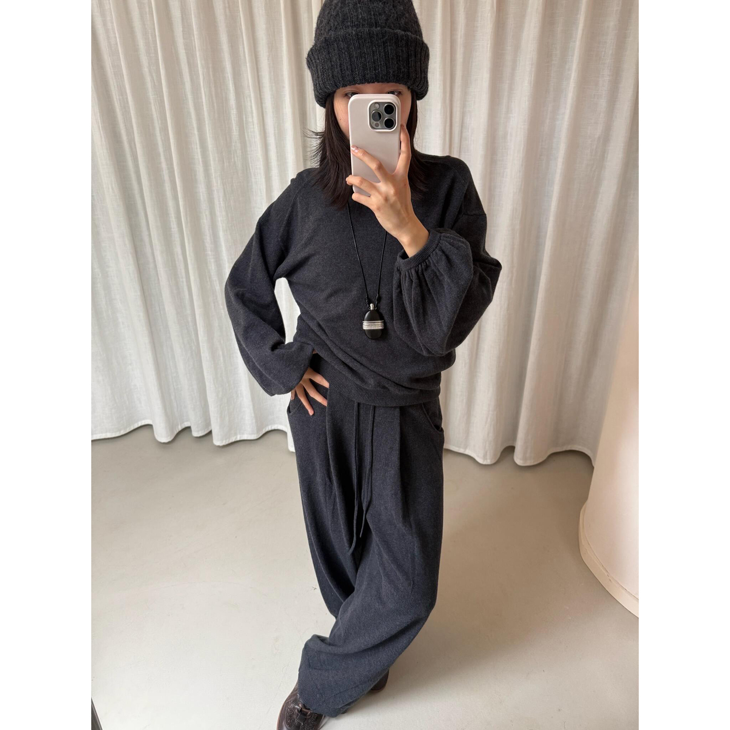 COTEMP灯笼袖针织衫/阔腿裤