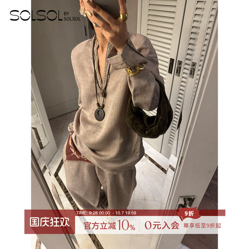 AUTI SEMINARIO 设计师品牌 25早秋新品 立领开口宽松衬衫 SOLSOL