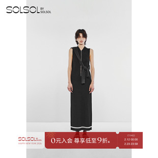 SWAYING/KINT 设计师 25早秋新品 拉链翻领羊绒混纺连衣裙 SOLSOL