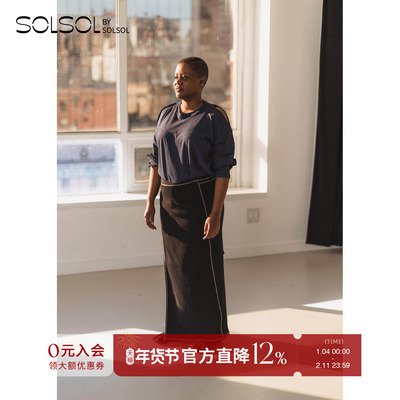 BASERNG秋冬女士休闲罗纹长袖T恤