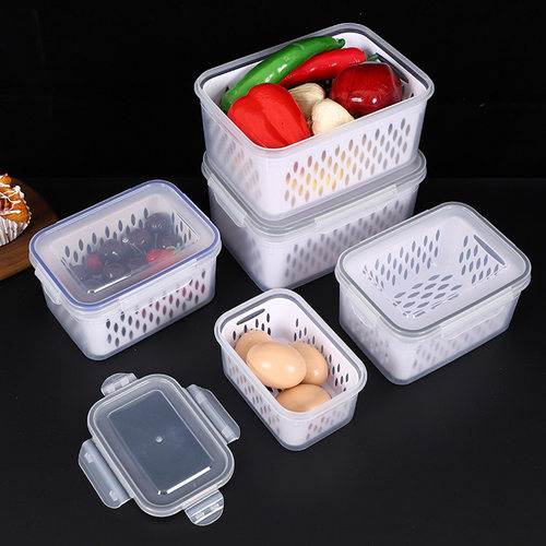 食品级沥水保鲜盒双层储