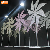 新款 饰道具路引支架 电动旋转铁艺风车婚庆道具T台摆件橱窗装