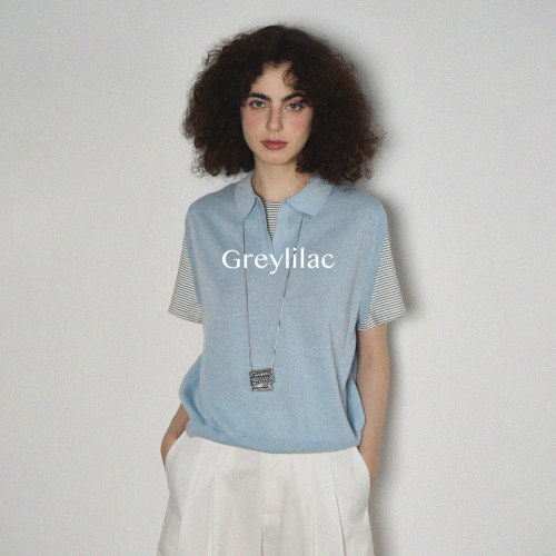 Greylilac 假两件短袖T恤女夏季新款宽松时尚百搭撞色拼接上衣